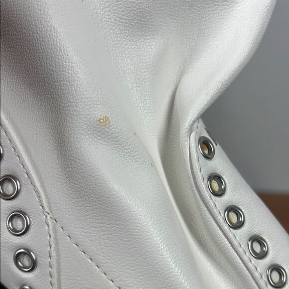 Wild Diva Elegant White Studded Women's Boots - Picture 6 of 9